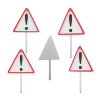 3d rendering Other hazards road sign different positions icon set. 3d render road sign concept icon set. Other hazards. png