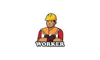 Service worker logo vector illustration