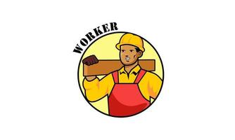 Service worker logo vector illustration