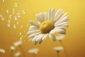 Floating in the air camomile. . photo