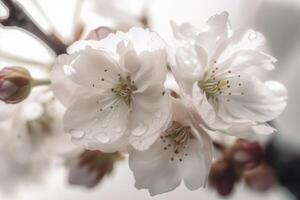 Spring cherry blossom branches. . photo