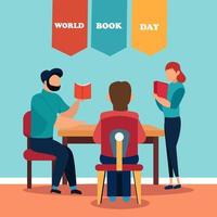 world book day concept flat design vector