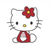 hello kitty with cute pose vector