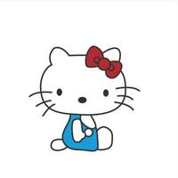 hello kitty with cute pose vector