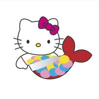 hello kitty with cute pose vector