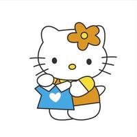 hello kitty with cute pose vector