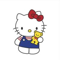 hello kitty with cute pose vector