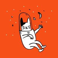 Cute astronaut cat vector design for wallpaper, background, fabric and textile