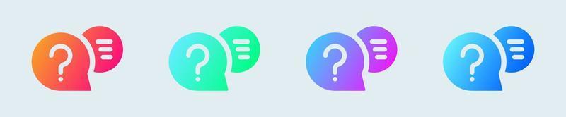 Question solid icon in gradient colors. Help signs vector illustration.