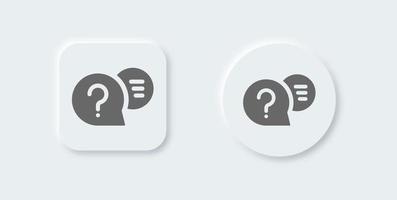 Question solid icon in neomorphic design style. Help signs vector illustration.