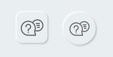 Question line icon in neomorphic design style. Help signs vector illustration.