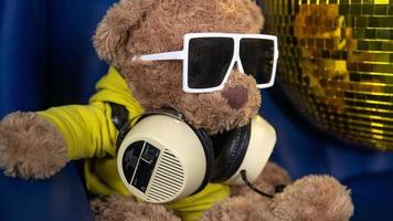 teddy bear in a disco setting video