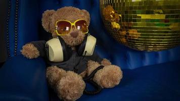 teddy bear in a disco setting video