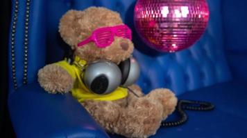 teddy bear in a disco setting video