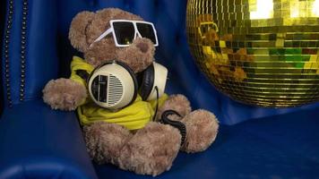 teddy bear in a disco setting video