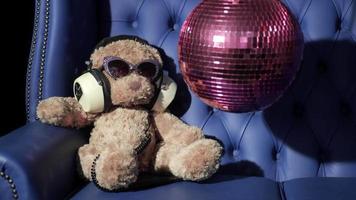 teddy bear in a disco setting video