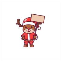 Cute Reindeer Celebrating Christmas vector