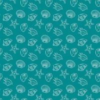 seashells pattern. Seamless pattern with shells for fabric and design. Vector illustration