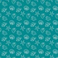 seashells pattern. Seamless pattern with shells for fabric and design. Vector illustration