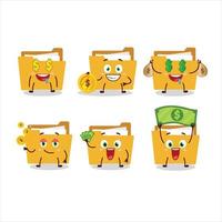 File folder a cartoon character with cute emoticon bring money vector