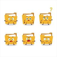 Cartoon character of file folder a with what expression vector