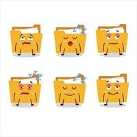 Cartoon character of file folder a with sleepy expression vector