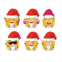 Papa Noel claus emoticones con archivo carpeta un dibujos animados personaje vector