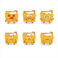 File folder a cartoon character with nope expression vector