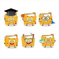 School student of file folder a cartoon character with various expressions vector