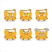 File folder a cartoon character with various angry expressions vector