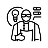 developer scientist worker line icon vector illustration