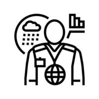 meteorologists worker line icon vector illustration