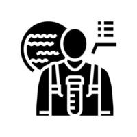 hydrologist worker glyph icon vector illustration
