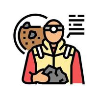 geoscientist worker color icon vector illustration