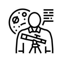 space scientist worker line icon vector illustration