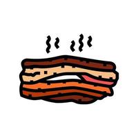 bacon smoked color icon vector illustration