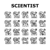 scientist laboratory lab science icons set vector