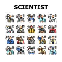 scientist laboratory lab science icons set vector