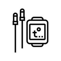 thermometer smoker line icon vector illustration