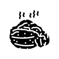 ham smoked glyph icon vector illustration