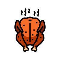 chicken smoked color icon vector illustration