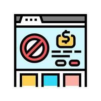 subscription cancellation color icon vector illustration