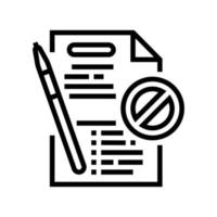 document reject line icon vector illustration