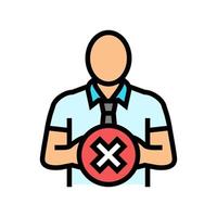 employee reject color icon vector illustration