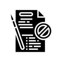 document reject glyph icon vector illustration