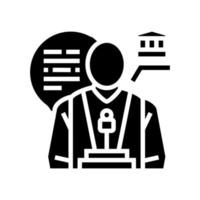 policy scientist worker glyph icon vector illustration