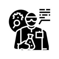 investigador científico trabajador glifo icono vector ilustración