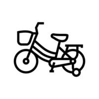 bicicleta niño ocio línea icono vector ilustración