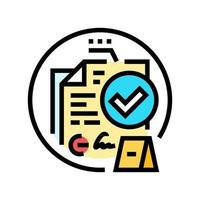 corroborating evidence crime color icon vector illustration