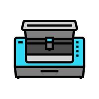 laser cutter tool work color icon vector illustration